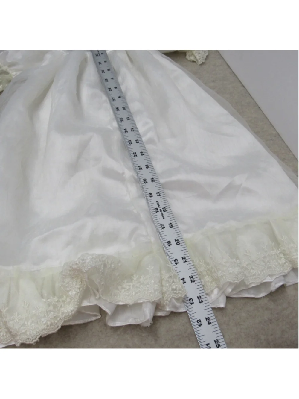 Vtg Lace Christening Gown Dress 23